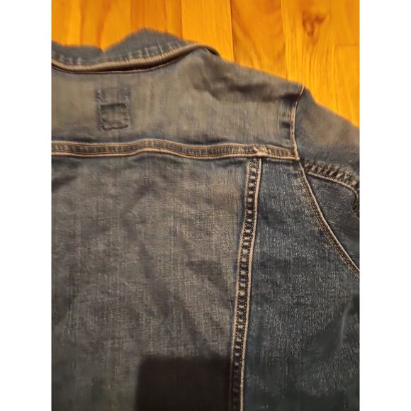 Gap Women's Blue Jeans Jacket Stretch, L Wash Denim Y2K Vintage 2009 - Picture 12 of 16